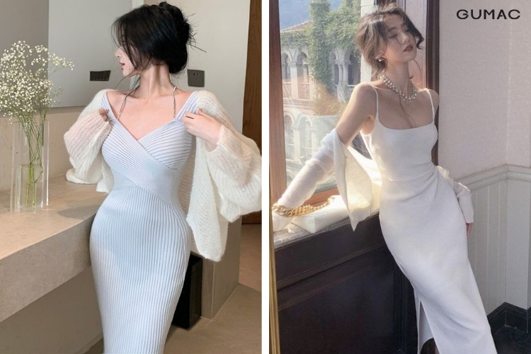 Mặc đầm body với áo cardigan đi đồi cát mặc đầm body với áo cardigan đi đồi cát