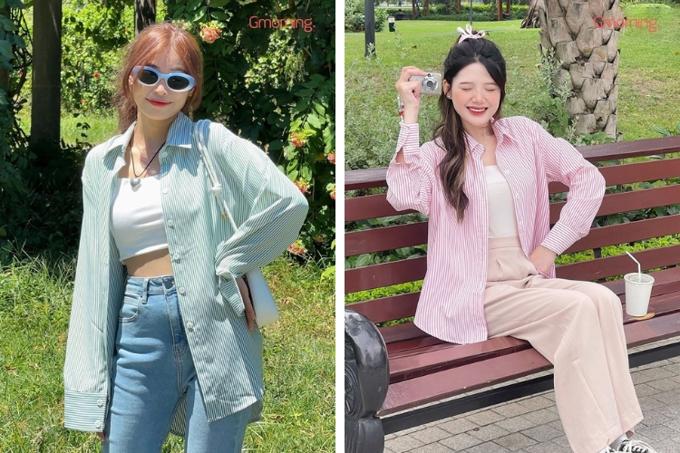 Mix áo sơmi cùng áo thun đơn giản Mix áo sơmi cùng áo thun đơn giản