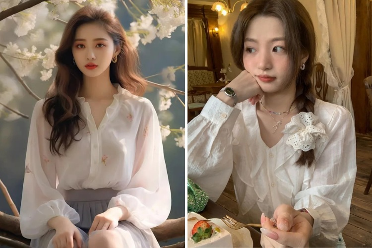 kieu ao so mi voan mau trang