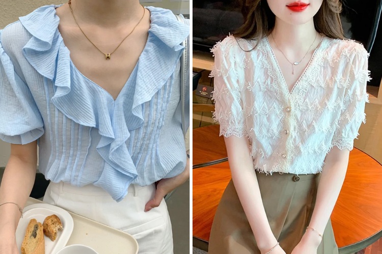 ao so mi voan co chu V