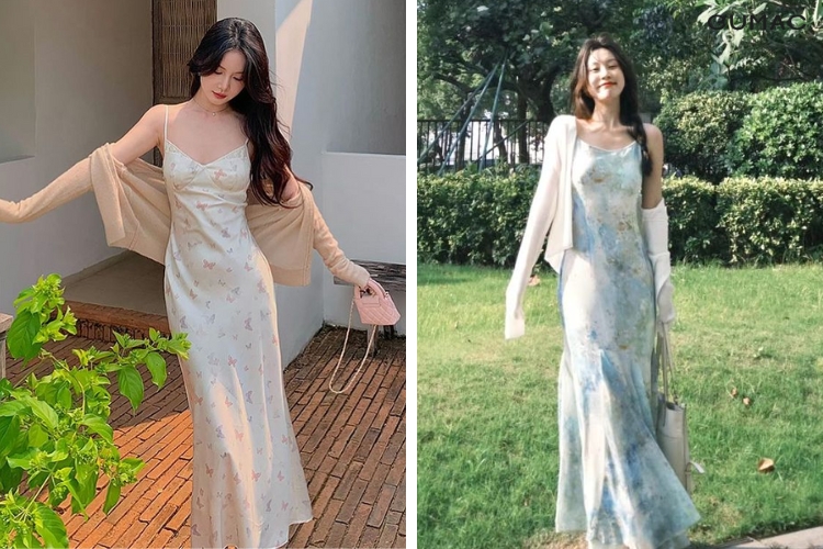 Mặc đầm hoa với khoác tay dài khi đi đồi cát mặc đầm hoa với khoác tay dài khi đi đồi cát