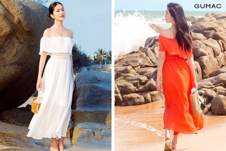 Cùng GUMAC diện đầm maxi đi đồi cát cùng GUMAC diện đầm maxi đi đồi cát