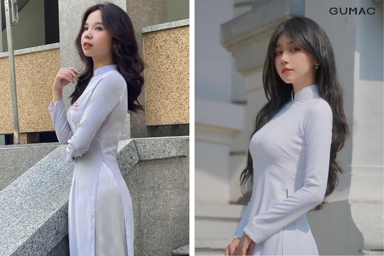 tao dang ao dai dung nghieng