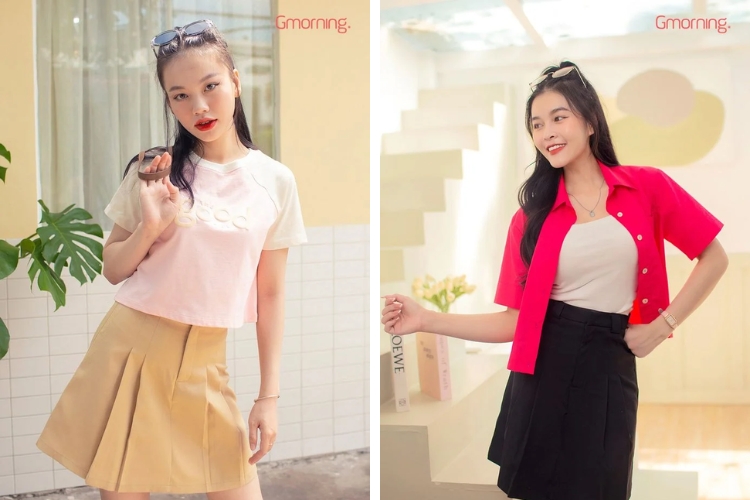 Chân váy A xếp ly Chân váy A xếp ly
