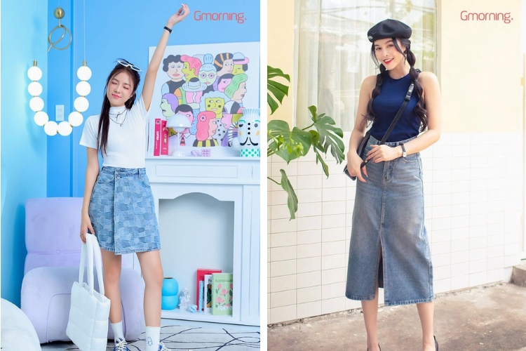 Chân váy jeans Chân váy jeans