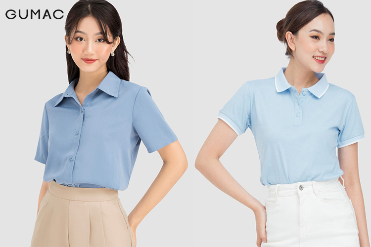 Chân váy màu hồng cùng áo màu xanh coban Chân váy màu hồng cùng áo màu xanh coban
