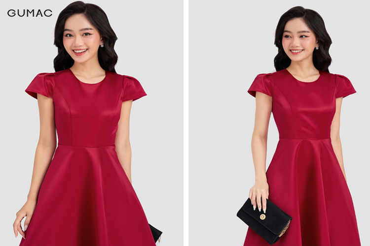Váy hồng phối áo màu đỏ Váy hồng phối áo màu đỏ
