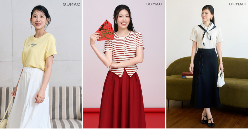 Chân váy xòe dài phối cùng áo thun cơ bản hoặc croptop.