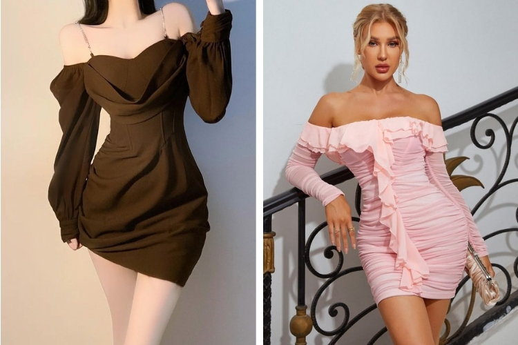 Đầm trễ vai ôm body Đầm trễ vai ôm body