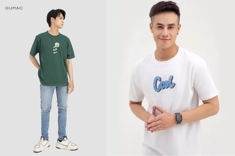 Áo thun nam cổ tròn tay ngắn Áo thun nam cổ tròn tay ngắn