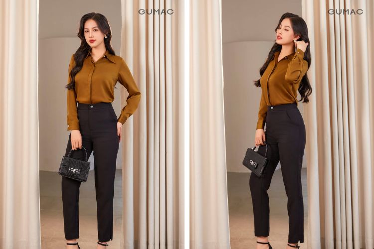 Quần ống đứng xẻ lai Quần ống đứng xẻ lai