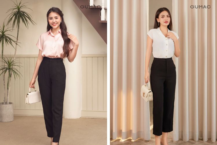 Quần tây nữ ống suông đứng Quần tây nữ ống suông đứng