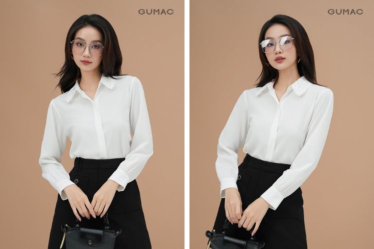Áo sơ mi phối cùng quần short Áo sơ mi phối cùng quần short