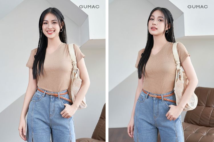 Áo thun phối với quần short Áo thun phối với quần short