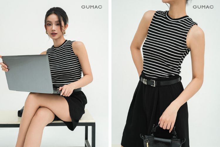Áo thun tanktop phối cùng quần short Áo thun tanktop phối cùng quần short