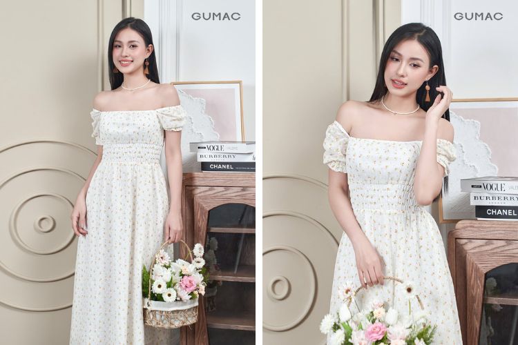 Đầm maxi trễ vai Đầm maxi trễ vai
