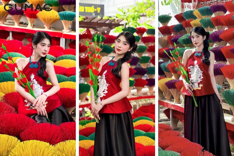 Áo dài cách tân đi chụp hình Trung Thu
