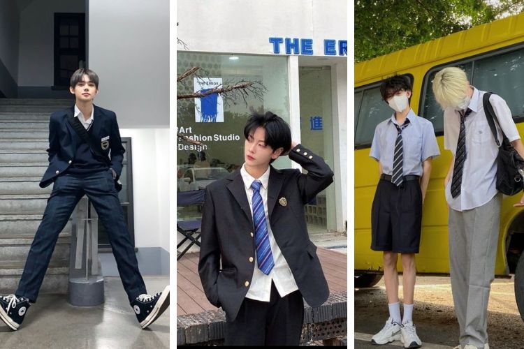 Outfit đi cafe phong cách nam sinh Hàn Quốc