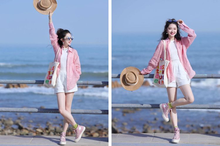 Đi Nha Trang mặc gì kết hợp cùng quần short năng động Đi Nha Trang mặc gì kết hợp cùng quần short năng động