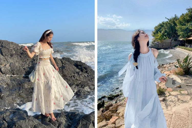 Outfit đi Nha Trang nữ với đầm maxi Outfit đi Nha Trang nữ với đầm maxi