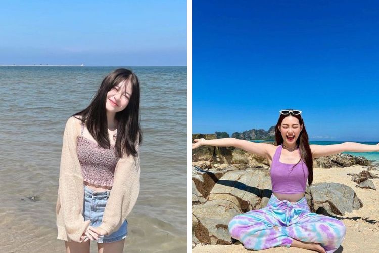 Thời trang đi chơi Nha Trang cùng áo hai dây Thời trang đi chơi Nha Trang cùng áo hai dây