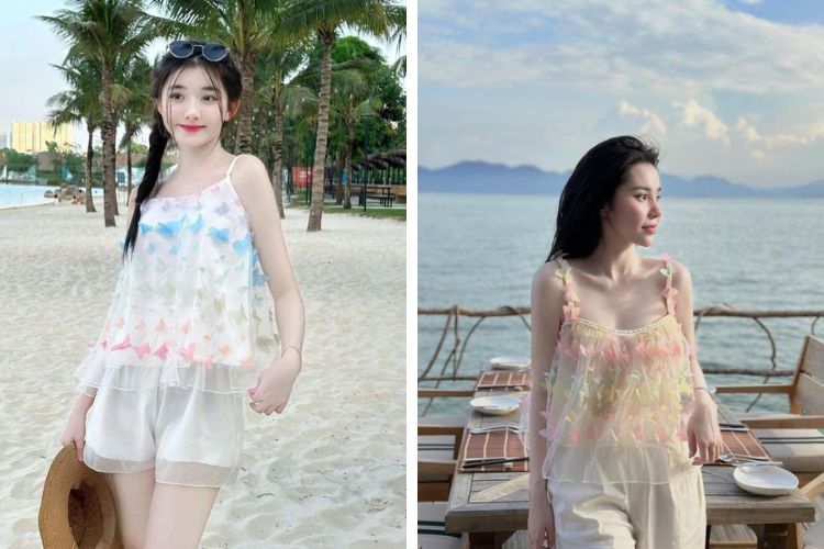Thời trang đi chơi Nha Trang cùng áo hai dây Thời trang đi chơi Nha Trang cùng áo hai dây