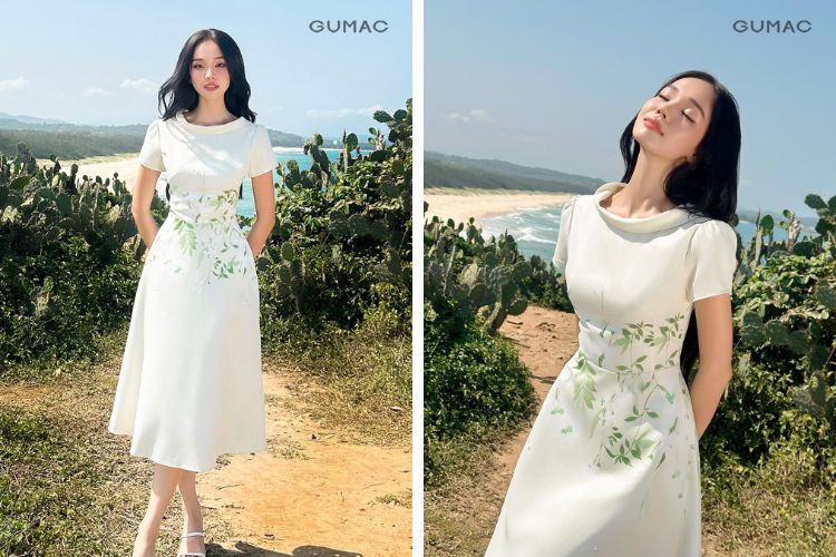 Váy đầm hoa đi biển Nha Trang xinh đẹp Váy đầm hoa đi biển Nha Trang xinh đẹp