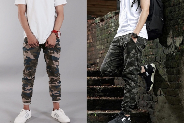 Áo phông trắng mix quần camo Áo phông trắng mix quần camo