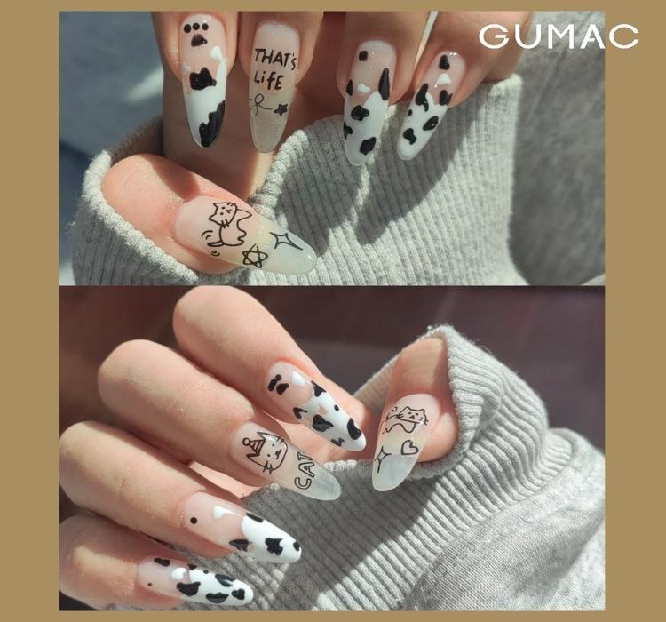 mau nail bo sua phong cach anime dep
