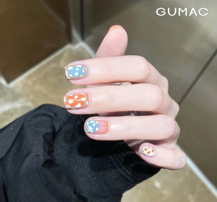 mau nail bo sua vien mau cam dep