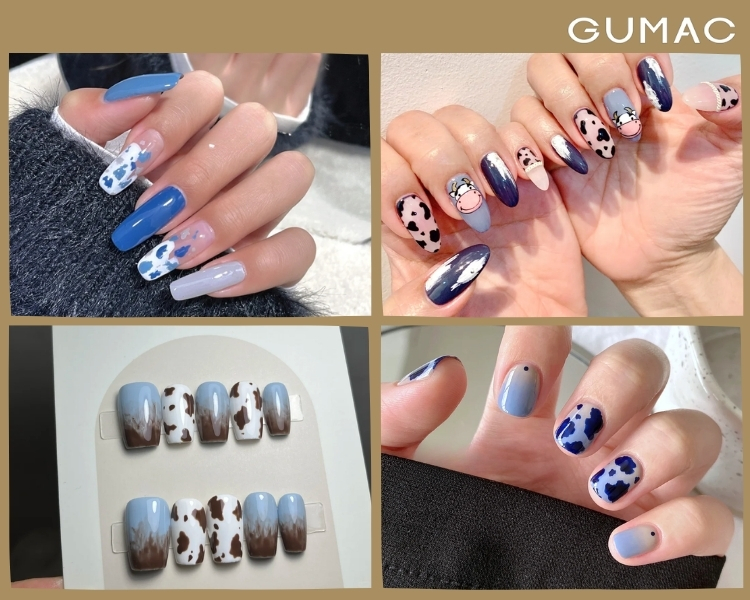 nail bo sua xanh duong xinh xan