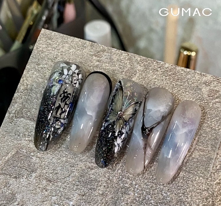 mau nail buom hoa tiet van da