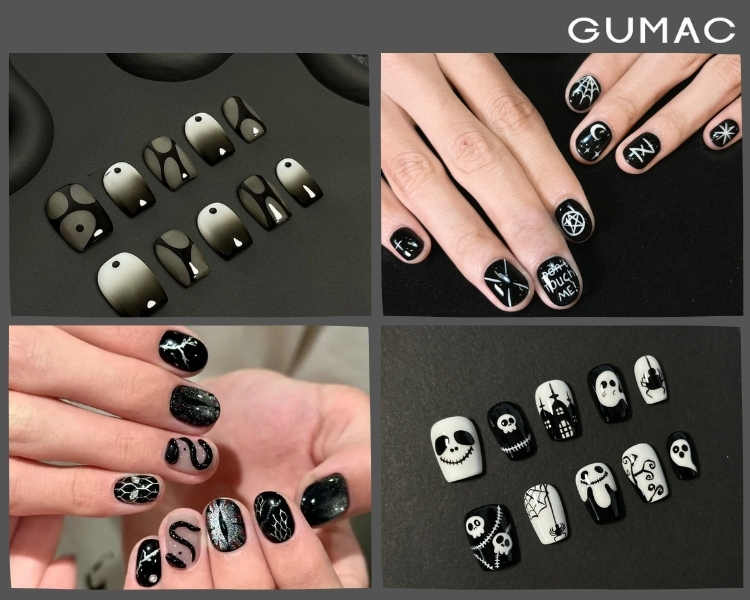 nail ca tinh den trang