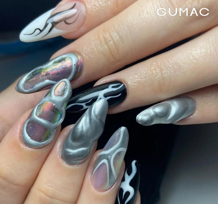 nail nham gel noi kim loai