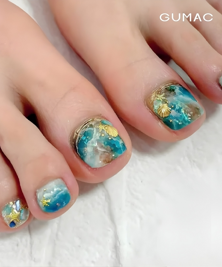 nail chan xanh bien tuoi mat
