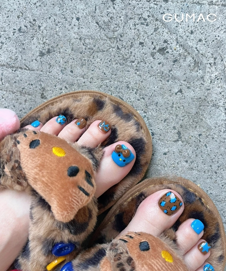 nail chan xanh charm sang chanh