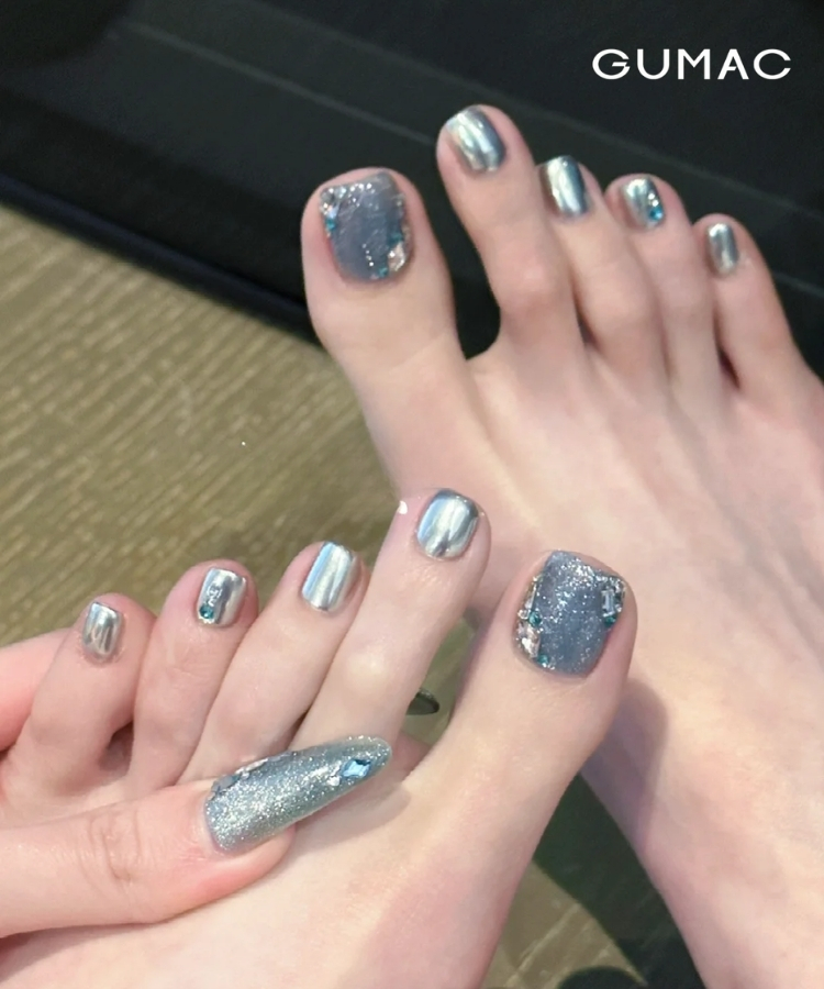 nail chan xanh sang trong