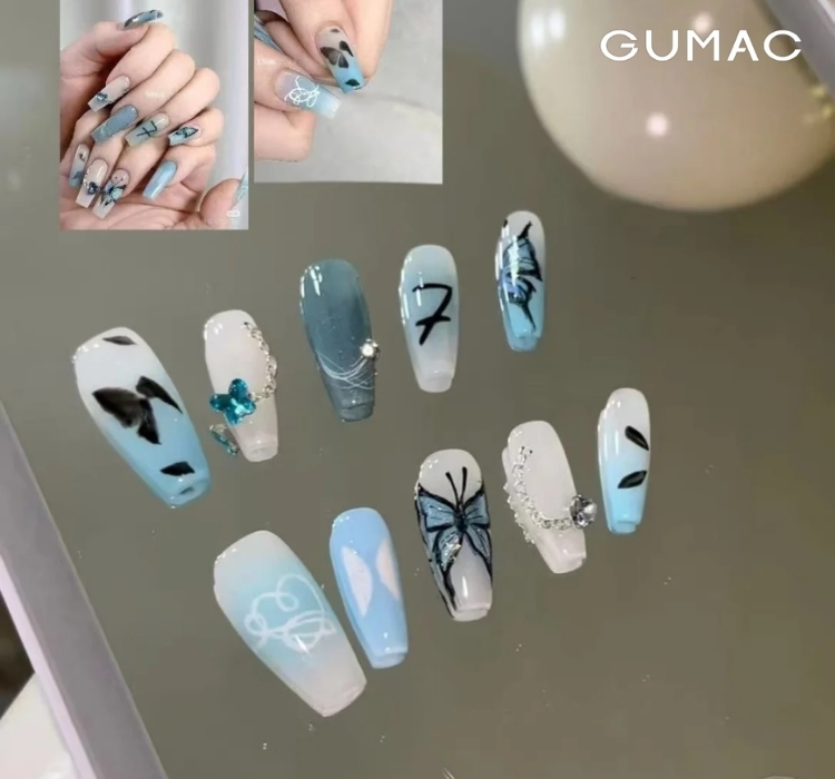 mau nail charm buom de thuong