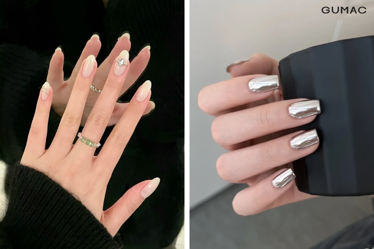 mau-nail-trang-ket-hop-cung-mau-bac-basic