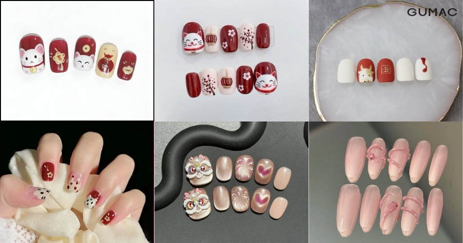 mau nail hoa tiet 12 con giap
