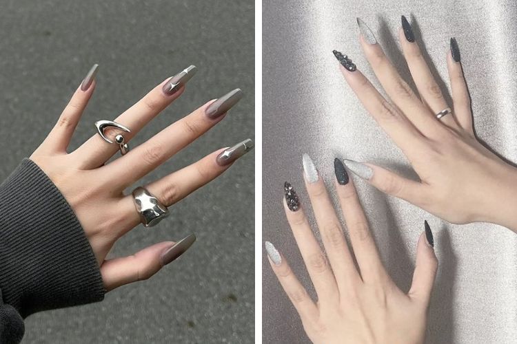 nail mau xam ton da nail màu xám tôn da