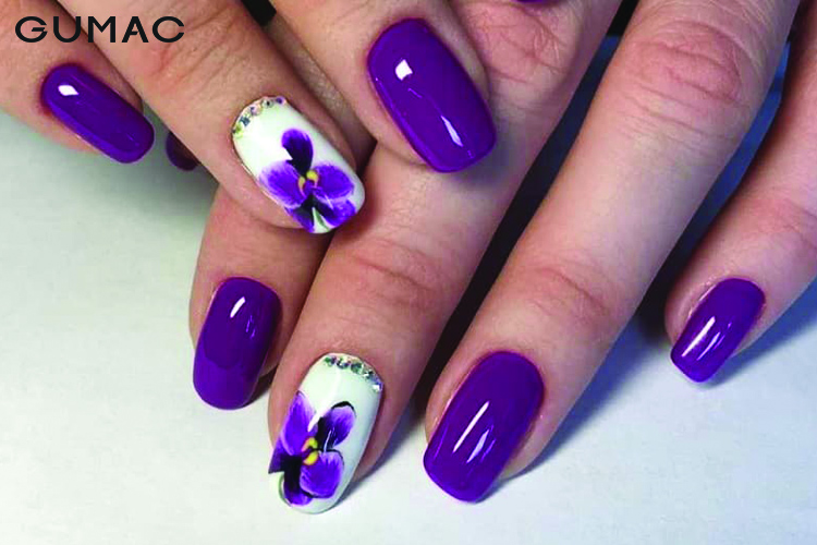 Mẫu nail hoa lan Mẫu nail hoa lan