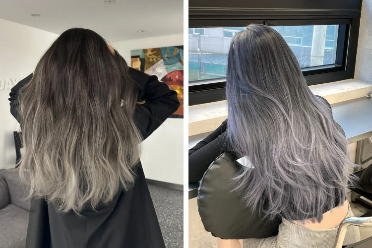 mau toc xam khoi ombre