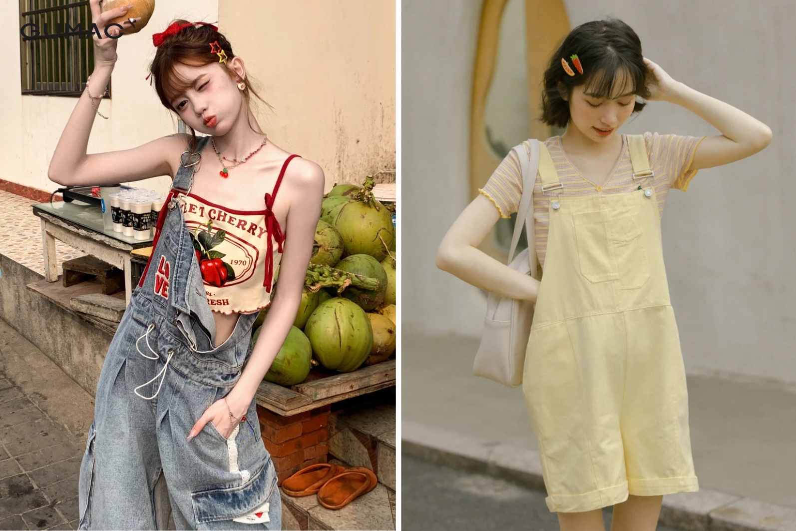 Kết hợp áo croptop tay ngắn form rộng cùng item dạng yếm năng động ao croptop form dung cung item dang yem