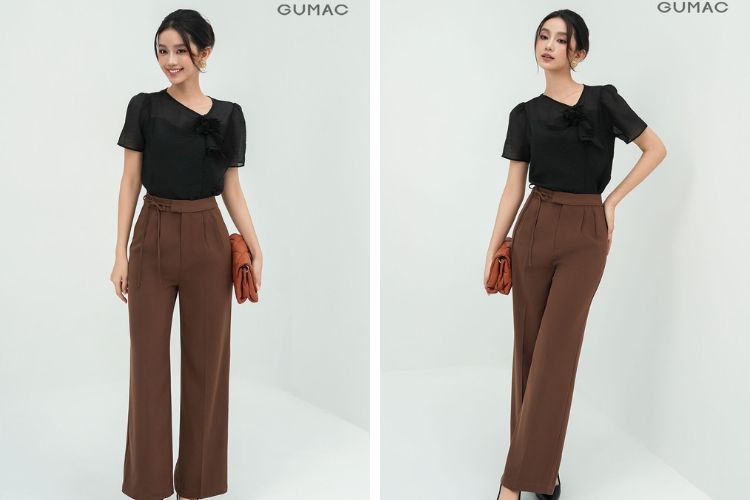 Quần suông lưng kiểu phối áo kiểu Quần suông lưng kiểu phối áo kiểu