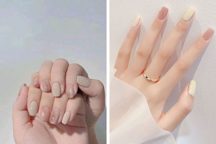 nail nude cho co dau mẫu nail nude cho cô dâu