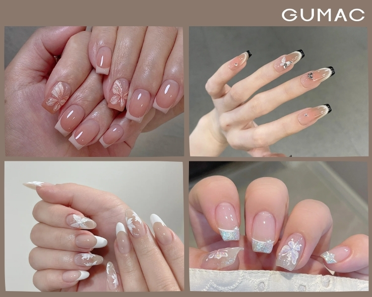 nail french dau mong buom