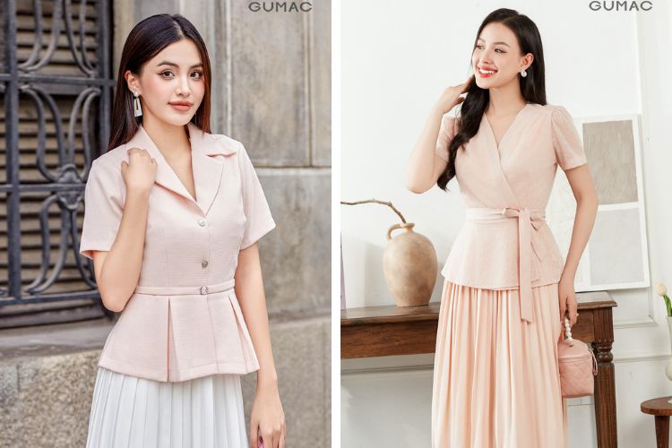 Áo kiểu peplum cùng chân váy Áo kiểu peplum cùng chân váy