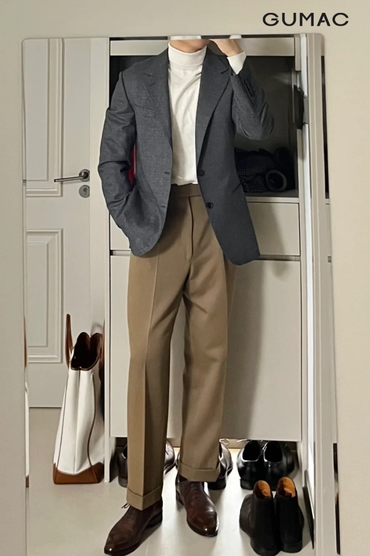 Mix áo blazer cùng quần kaki Mix áo blazer cùng quần kaki