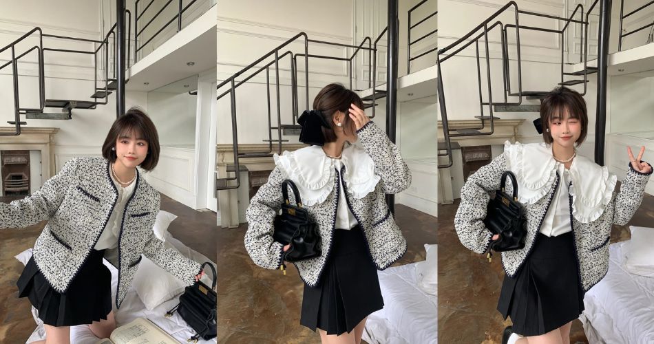 Phối áo sơ mi cổ bèo cùng áo khoác ngoài sành điệu và cá tính phối áo sơ mi cổ bèo cùng áo khoác ngoài sành điệu và cá tính